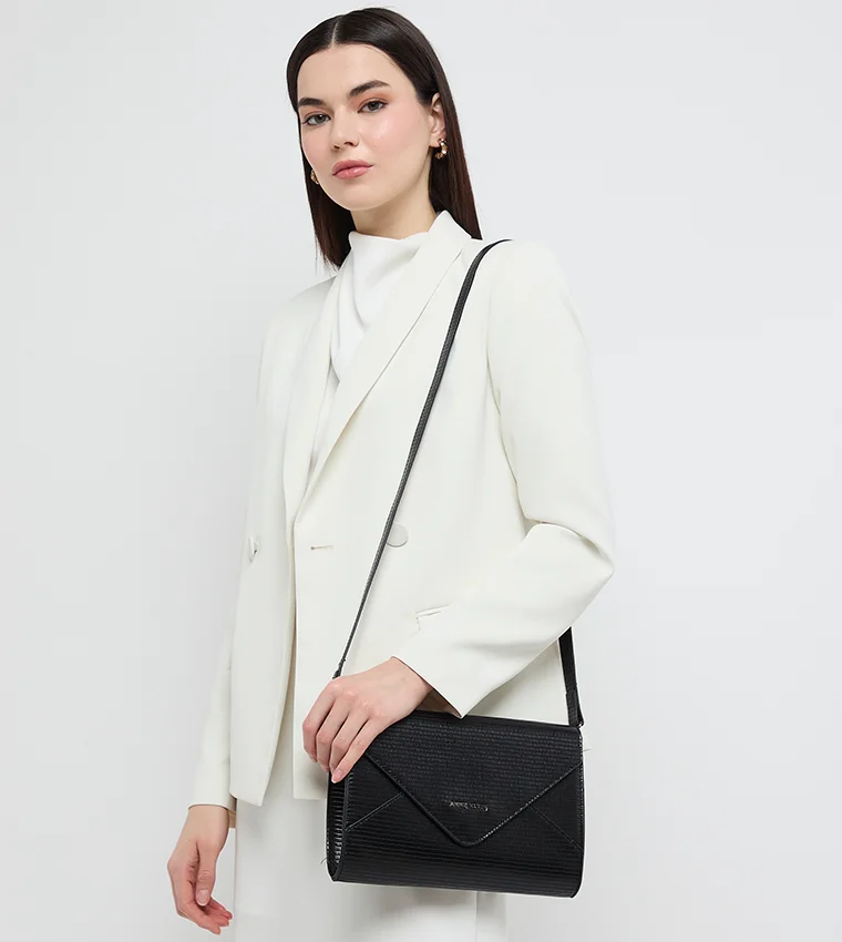 ANNE KLEIN Anne Klein Croc Textured Flap Clutch